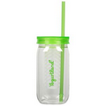 20 oz Mason Jar w/ Infuser and Straw